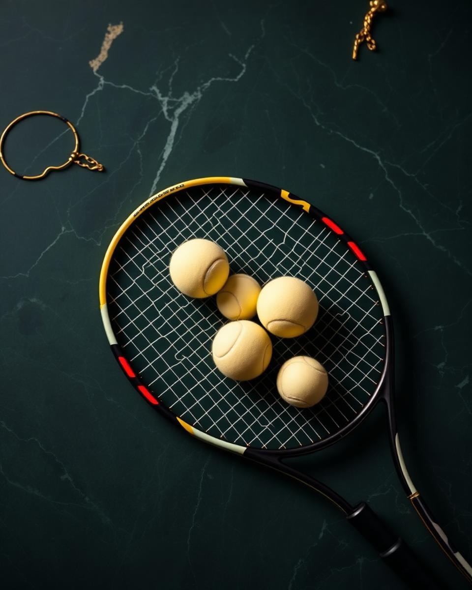 Wooden racket on marble